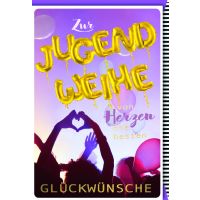Jugendweihe Karte mit Umschlag geformtes Herz