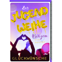 Jugendweihe Karte mit Umschlag geformtes Herz