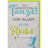 Geburtstag Glückwunschkarte mit Umschlag Tanze aus...