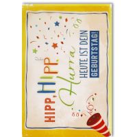 Geburtstag Glückwunschkarte mit Umschlag Hip Hip Hurra