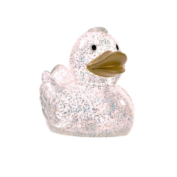 Ente glitzergold unifarbene Enten Quietscheente Badeente ca. 8 cm gross