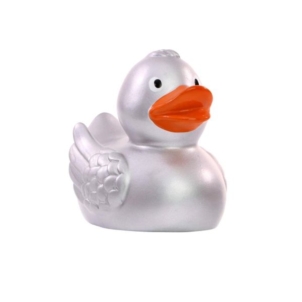 Ente silber unifarbene Enten Quietscheente Badeente ca. 8 cm gross