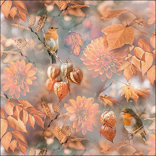 Herbst - Servietten Lunch – Napkin Lunch – Format: 33 x 33 cm – 3-lagig – 20 Servietten pro Packung - Orange Autumn – Orangener Herbst