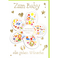 Geburt Baby Freudiges Ereignis A4 Glückwunschkarte...