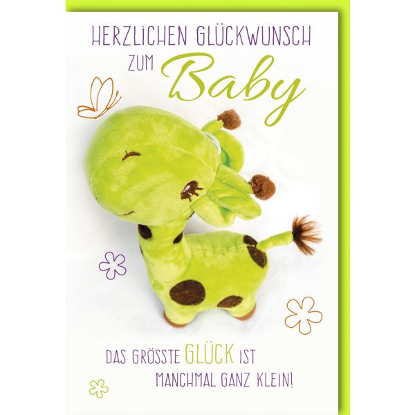 Geburt Baby Freudiges Ereignis Karte mit Umschlag Das größte Glück Giraffe