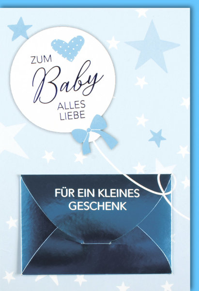 A -Geburt – Baby – Freudiges Ereignis – Geldkarte - Karte mit Umschlag
