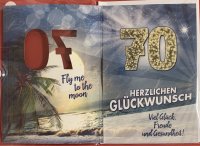 70.Geburtstag - Soundkarte A5 im Format 14,8 x 21 cm - „Mit siebzig hat man noch Träume“