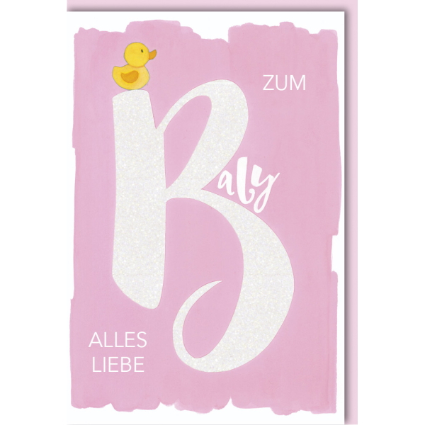 Geburt Baby Freudiges Ereignis Karte mit Umschlag Quietscheente auf B Mädchen