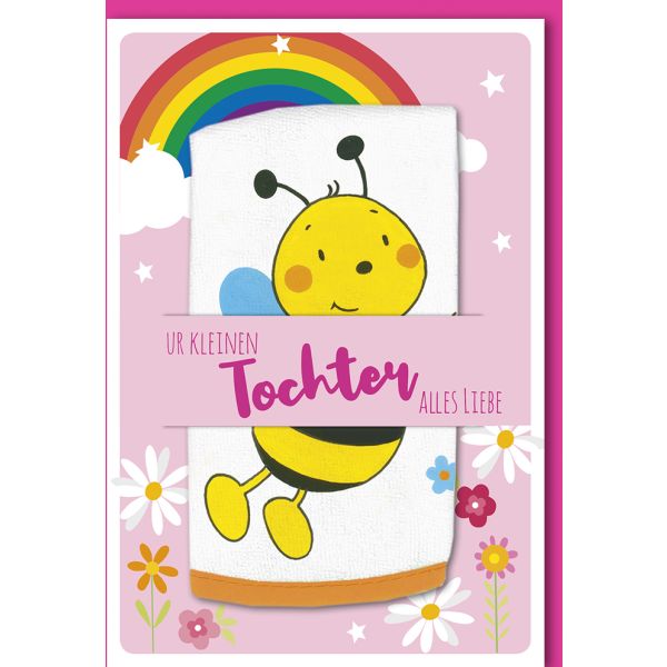 Geburt Baby Freudiges Ereignis Glückwunschkarte mit Lätzchen Zur kleinen Tochter alles Liebe
