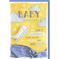 Geburt Baby Freudiges Ereignis Karte mit Umschlag Junge...