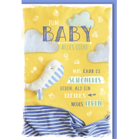 Geburt Baby Freudiges Ereignis Karte mit Umschlag Junge...