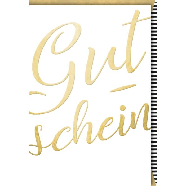 Gutschein Glückwunschkarte mit Umschlag Gutschein Goldene Schrift