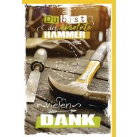 A Danke Glückwunschkarte mit Umschlag Hammer auf...