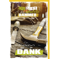 A Danke Glückwunschkarte mit Umschlag Hammer auf...