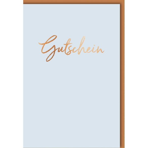 Gutschein Glückwunschkarte mit Umschlag Kupferschrift