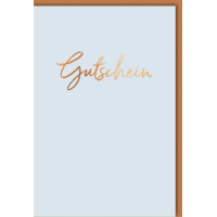 Gutschein Glückwunschkarte mit Umschlag Kupferschrift