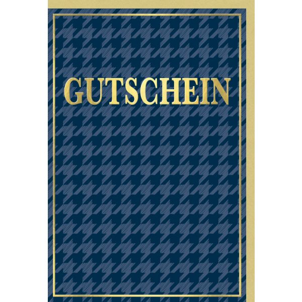 Gutschein Glückwunschkarte mit Umschlag Goldener Rahmen