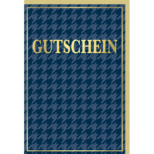 Gutschein Glückwunschkarte mit Umschlag Goldener Rahmen