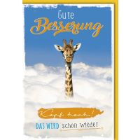 A Genesung Glückwunschkarte mit Umschlag Giraffe