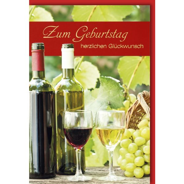 Geburtstag Glückwunschkarte mit Umschlag Spitzenjahrgang Rotwein Weißwein