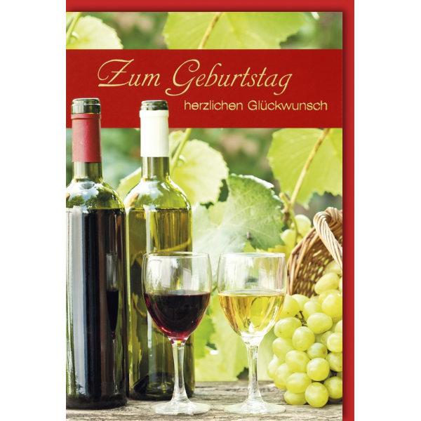 Geburtstag Glückwunschkarte mit Umschlag Spitzenjahrgang Rotwein Weißwein