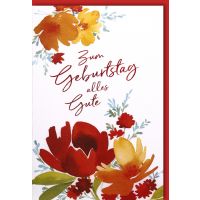 Geburtstag   Glückwunschkarte mit Umschlag Blumen...