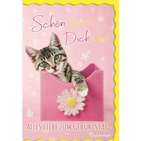 Geburtstag   Glückwunschkarte mit Umschlag Katzenbaby Schön, dass es Dich gibt Alles Liebe