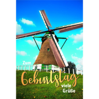 Geburtstag Glückwunschkarte mit Umschlag Windmühle