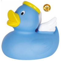Engel Ente gelb Anlassente Quietscheente Badeente ca. 8 cm gross