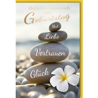 Geburtstag Glückwunschkarte mit Umschlag Steine Mut,...
