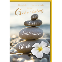Geburtstag Glückwunschkarte mit Umschlag Steine Mut,...