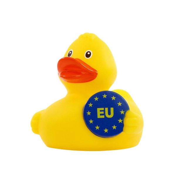 Euro Quietscheente Berufsente Badeente ca. 8 cm gross