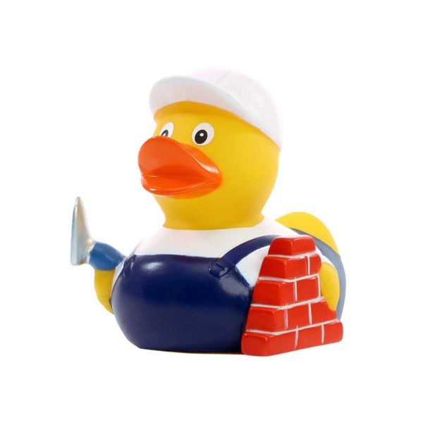Maurer Quietscheente Badeente Handwerker ca. 8 cm gross