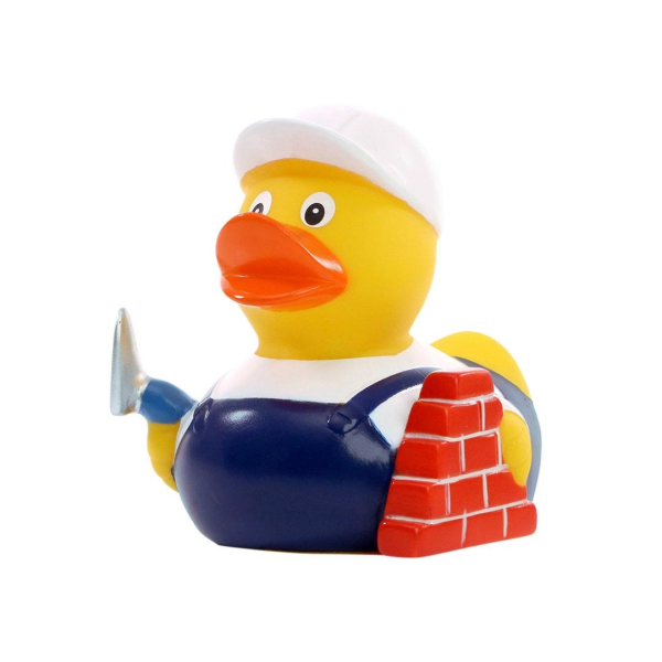 Maurer Quietscheente Badeente Handwerker ca. 8 cm gross