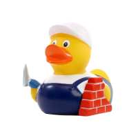 Maurer Quietscheente Badeente Handwerker ca. 8 cm gross