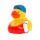 Bademeister Quietscheente Badeente Sportente ca. 8 cm gross Schwimmbad