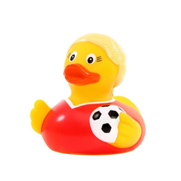 Fußballerin Quietscheente Badeente ca. 8 cm gross