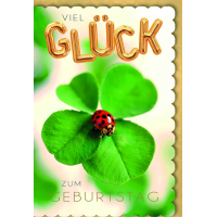Geburtstag Kleeblatt Marienkäfer Viel Glück...
