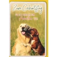 A Geburtstag Grußkarte mit Umschlag Hunde Du bist...