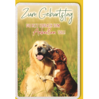 A Geburtstag Grußkarte mit Umschlag Hunde Du bist...