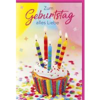Geburtstag   Glückwunschkarte mit Umschlag Muffin...