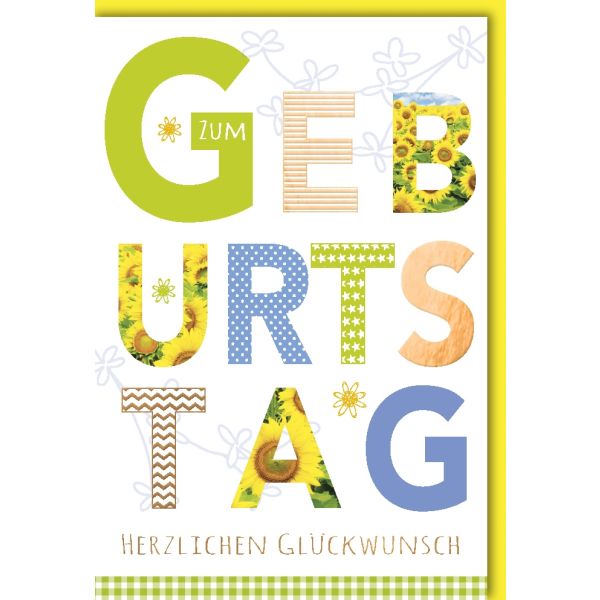 Geburtstag Bunte Buchstaben Herzlichen Glückwunsch Glückwunschkarte mit Umschlag