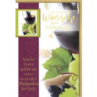 Geburtstag   Glückwunschkarte mit Umschlag Rotwein...