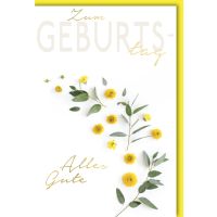 Geburtstag Glückwunschkarte mit Umschlag Blüten...