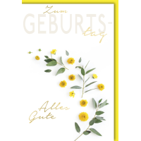 Geburtstag Glückwunschkarte mit Umschlag Blüten...