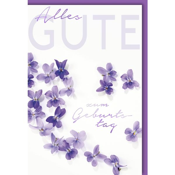 Geburtstag Glückwunschkarte mit Umschlag Stiefmütterchen Alles Gute