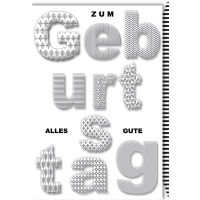 Geburtstag Glückwunschkarte mit Umschlag Buchstaben...