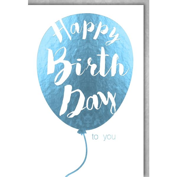 A Geburtstag Glückwunschkarte mit Umschlag Blauer Ballon Happy Birthday