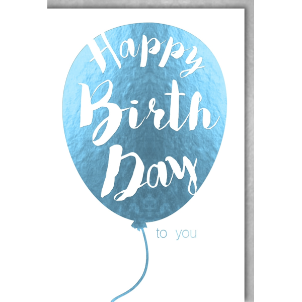 A Geburtstag Glückwunschkarte mit Umschlag Blauer Ballon Happy Birthday