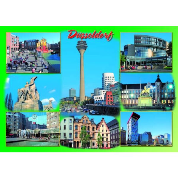 Postkarte Ansichtskarte Düsseldorf Weltpostkarte im Format 10,5 x 15cm Fachwerkhäuser